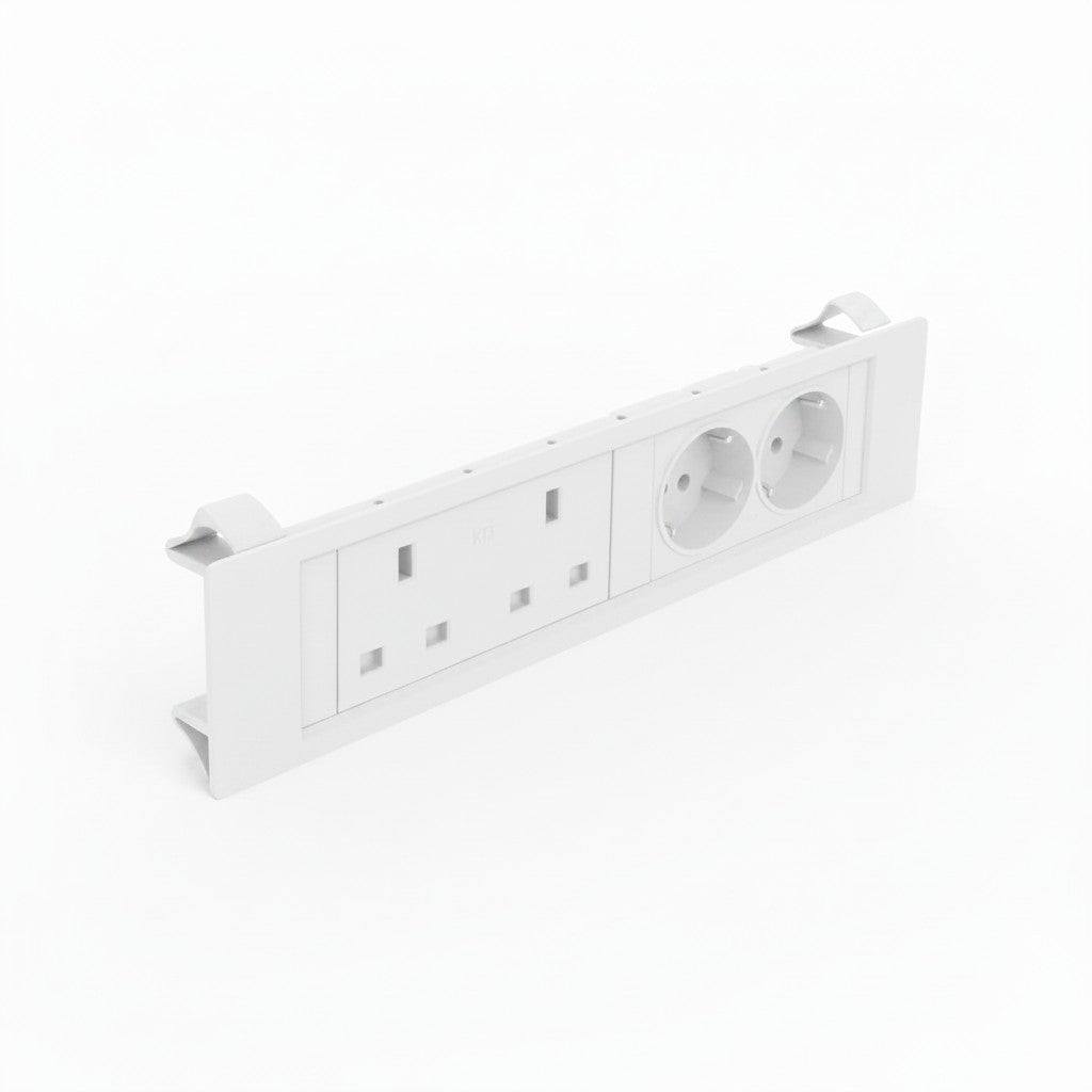 QIKFRAME45 Unit 230V (1X UK2G, 1X DE2G) White