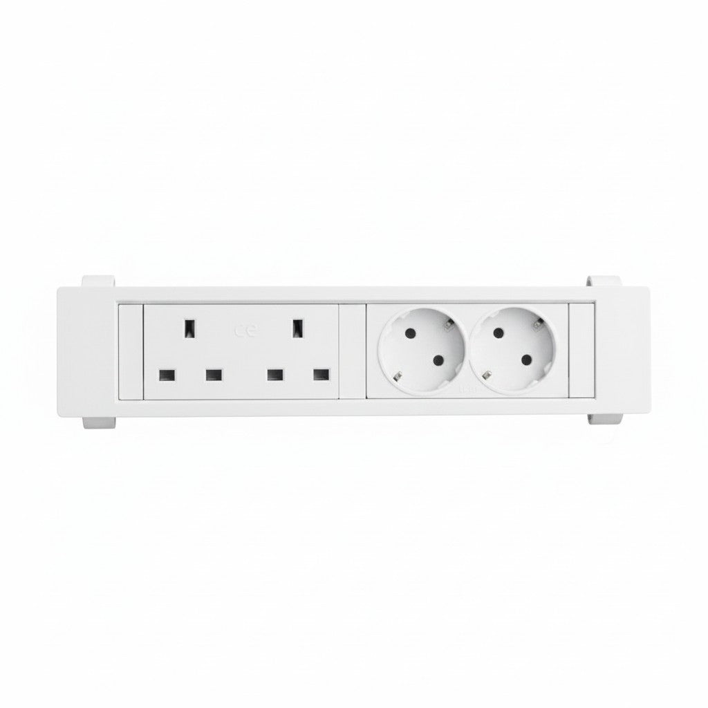 QIKFRAME45 Unit 230V (1X UK2G, 1X DE2G) White