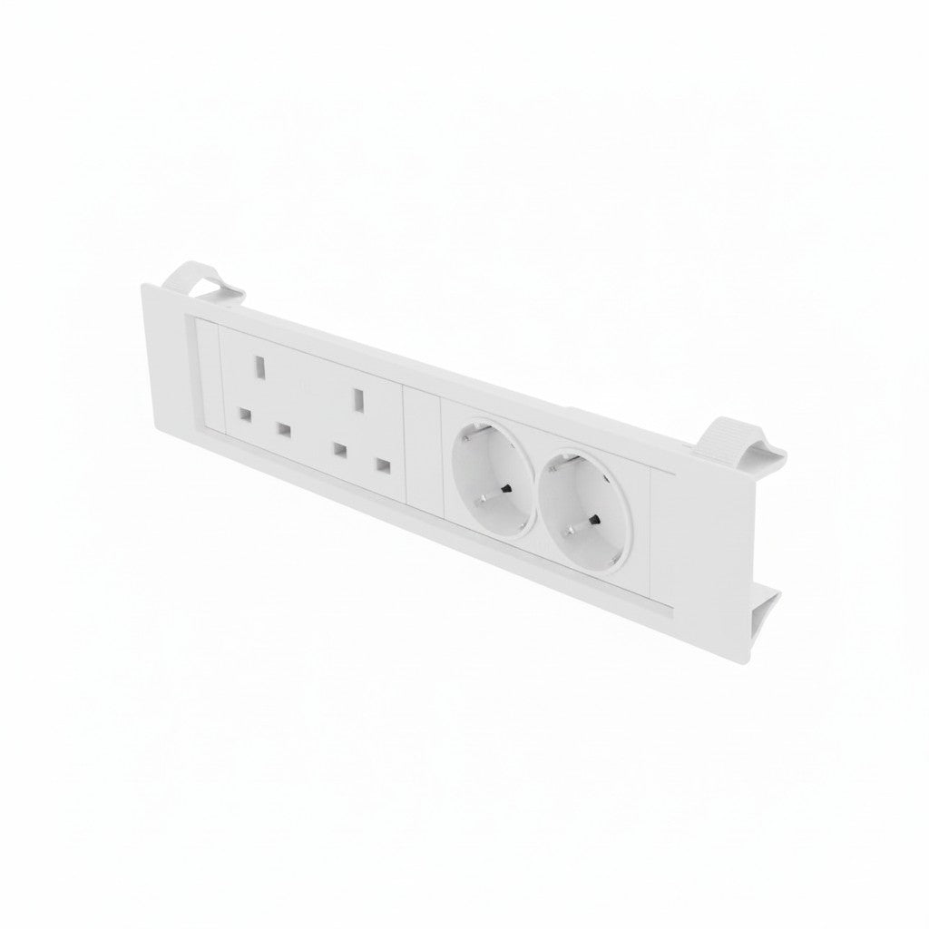 QIKFRAME45 Unit 230V (1X UK2G, 1X DE2G) White